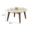 Benjara Benzara Wooden Coffee Table with Marble Top, Brown view 3