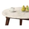 Benjara Benzara Wooden Coffee Table with Marble Top, Brown view 4