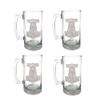 Thor's Hammer Mjolnir 27oz Clear Glass Stein Set of 4: Engraved Personalization Included view 1