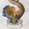 Amore Jewell Gold and Jade Coming Together, Colored Glaze Glass (Liuli Crystal Glass) view 4