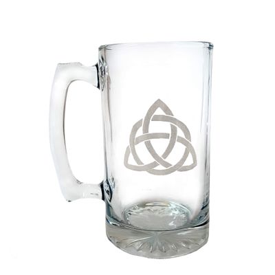 Celtic Trinity Knot 27oz Engraved Glass Stein - Free Personalized Engraving