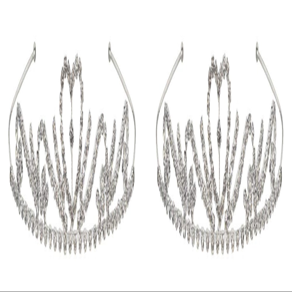 Beistle Royal Rhinestone Tiaras 2 Piece, OSFM, Silver