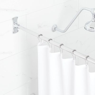 Signature Hardware 466735 48" Straight Brass Shower Rod