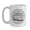 BeeTeeStore I Love Jesus But I Cuss A Little Coffee Mug - Humorous Christian Gift Idea for Friends and Family - 15oz White Ceramic Tea Cup with Large Handle view 1