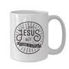 BeeTeeStore I Love Jesus But I Cuss A Little Coffee Mug - Humorous Christian Gift Idea for Friends and Family - 15oz White Ceramic Tea Cup with Large Handle view 2