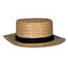 Beistle 60658 Straw Skimmer Hats 3 Piece, OSFM, Off White/Black view 2
