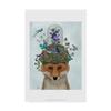 Trademark Fine Art Fox with Butterfly Bell Jar by Fab Funky, 16x24-Inch view 1