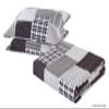 All American Collection Black and Grey Modern Plaid 3-Piece Queen Bedspread and Pillow Sham Set | Matching Curtains Available! view 2