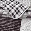 All American Collection Black and Grey Modern Plaid 3-Piece Queen Bedspread and Pillow Sham Set | Matching Curtains Available! view 4