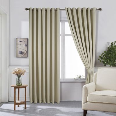 The House Of Emily Blackout Grommet Oyster Gray Curtains 118 Inch Long 96 Inch Wide Room Darkening Thermal Insulating Window Panels Drapes 2 Curtain Set 2 Tie Backs Included