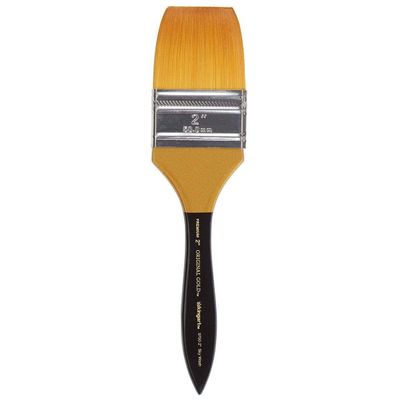 KINGART Premium Original Gold 9750-2 Sky WASH Series Artist Brush, Golden Taklon Synthetic Hair, Short Handle, Watercolor, Acrylic and Gouache Painting, Size 2"