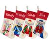 DearSun Set of 4 Personalized Christmas Stockings,Customized Stockings with Exquisite Embroidery Names, Lovely Mouse King Nutcrackers Figures, Quality Linen Stockings for Family Decor view 1