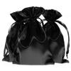 Knitial 5" x 8" Black Satin Gift Bags, Jewelry Bags, Wedding Favor Drawstring Bags Baby Shower Christmas 50 per Pack view 1