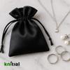 Knitial 5" x 8" Black Satin Gift Bags, Jewelry Bags, Wedding Favor Drawstring Bags Baby Shower Christmas 50 per Pack view 2