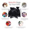 Knitial 5" x 8" Black Satin Gift Bags, Jewelry Bags, Wedding Favor Drawstring Bags Baby Shower Christmas 50 per Pack view 3
