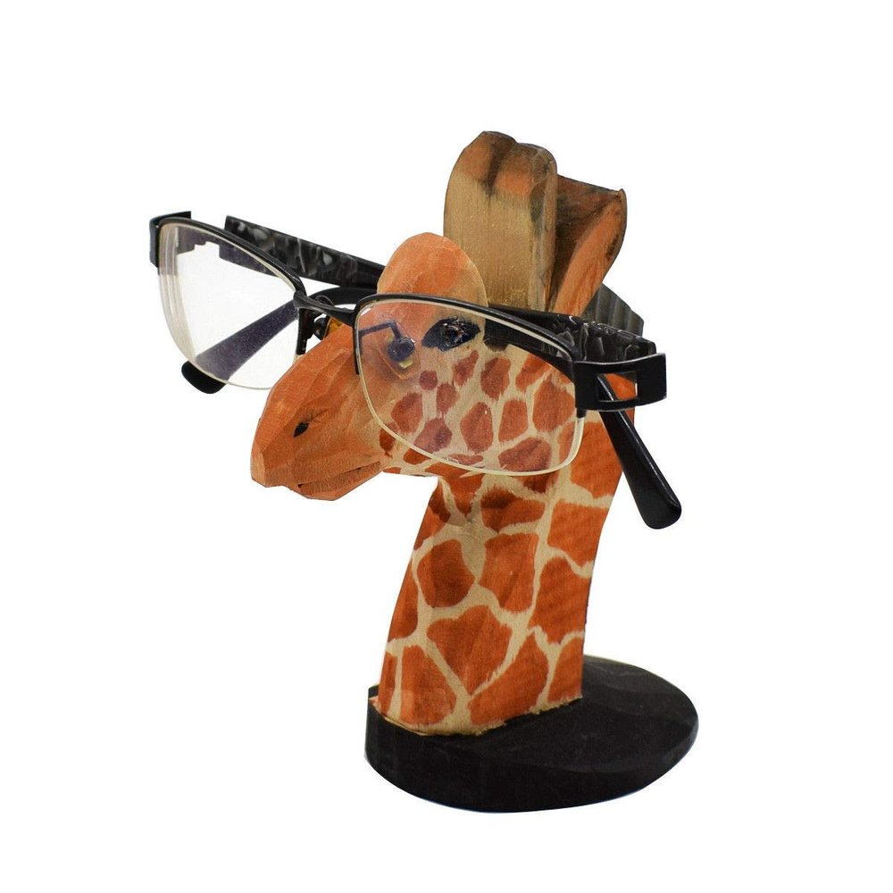 VIPbuy Handmade Wood Carving Eyeglasses Spectacle Holder Stand Sunglasses Display Rack Home Office Desk Dcor Gift (Giraffe)