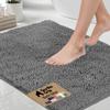 GORILLA GRIP Bath Rug Mat 60x24, Thick Soft Absorbent Chenille, Quick Dry Microfiber Mats, Rubber Backing Washable Shower Floor Rugs, Bathmat Runner, US Designed Bathroom Home Decor Accessories Grey view 1