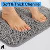 GORILLA GRIP Bath Rug Mat 60x24, Thick Soft Absorbent Chenille, Quick Dry Microfiber Mats, Rubber Backing Washable Shower Floor Rugs, Bathmat Runner, US Designed Bathroom Home Decor Accessories Grey view 4