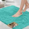 GORILLA GRIP Bath Rug Mat 60x24, Thick Soft Absorbent Chenille, Quick Dry Microfiber Mats, Rubber Backing Machine Washable Shower Floor Rugs, Bathmat Runner, Bathroom Home Decor Accessories, Turquoise view 1
