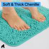 GORILLA GRIP Bath Rug Mat 60x24, Thick Soft Absorbent Chenille, Quick Dry Microfiber Mats, Rubber Backing Machine Washable Shower Floor Rugs, Bathmat Runner, Bathroom Home Decor Accessories, Turquoise view 4