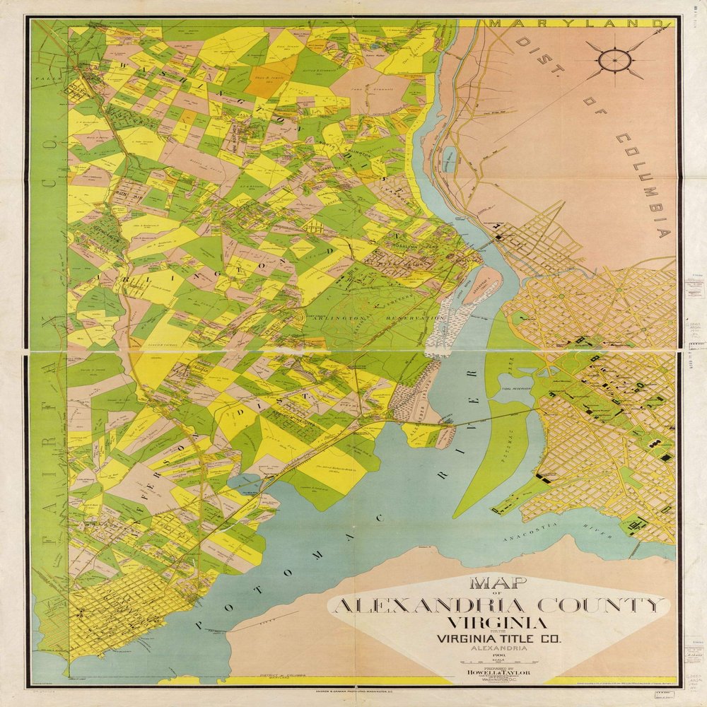 16" x 24" 1900 Map Alexandria County Virginia The Virginia Title County