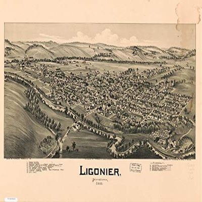 18" x 24" 1900 Map Ligonier Pennsylvania