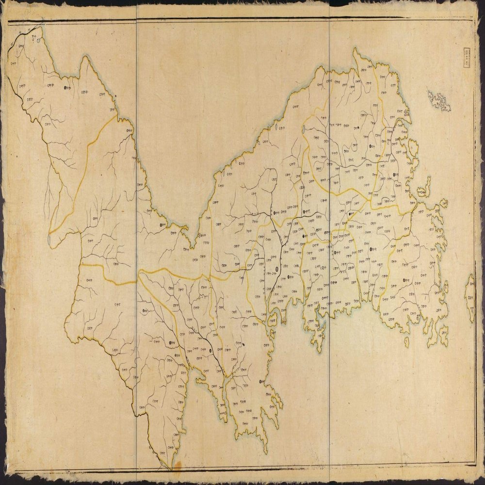 12" x 24" 1900 Map Choson Chido