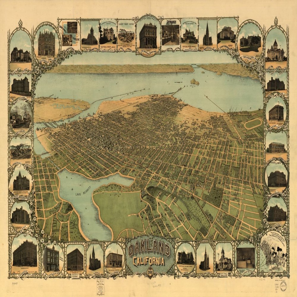 16" x 24" 1900 Map Oakland California