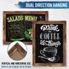 HBCY Creations 18" x 24" Torched Brown Solid Wood Frame Wall Chalkboard, Magnetic Surface, Home Dcor, Restaurant & Caf Menus, Blackboard, Includes Chalk, Eraser & Hanging Hardware view 3