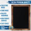 HBCY Creations 18" x 24" Torched Brown Solid Wood Frame Wall Chalkboard, Magnetic Surface, Home Dcor, Restaurant & Caf Menus, Blackboard, Includes Chalk, Eraser & Hanging Hardware view 4