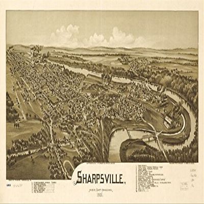 14" x 24" 1901 Map Sharpsville Mercer County Pennsylvania