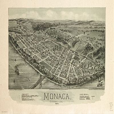 18" x 24" 1900 Map Monaca Pennsylvania