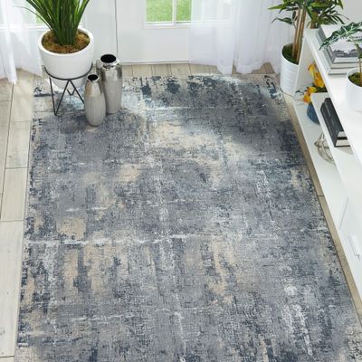 Nourison Rustic Textures Rustic Grey/Beige 7'10" x 10'6" Area -Rug, Easy -Cleaning, Non Shedding, Bed Room, Living Room, Dining Room, Kitchen (8x11)