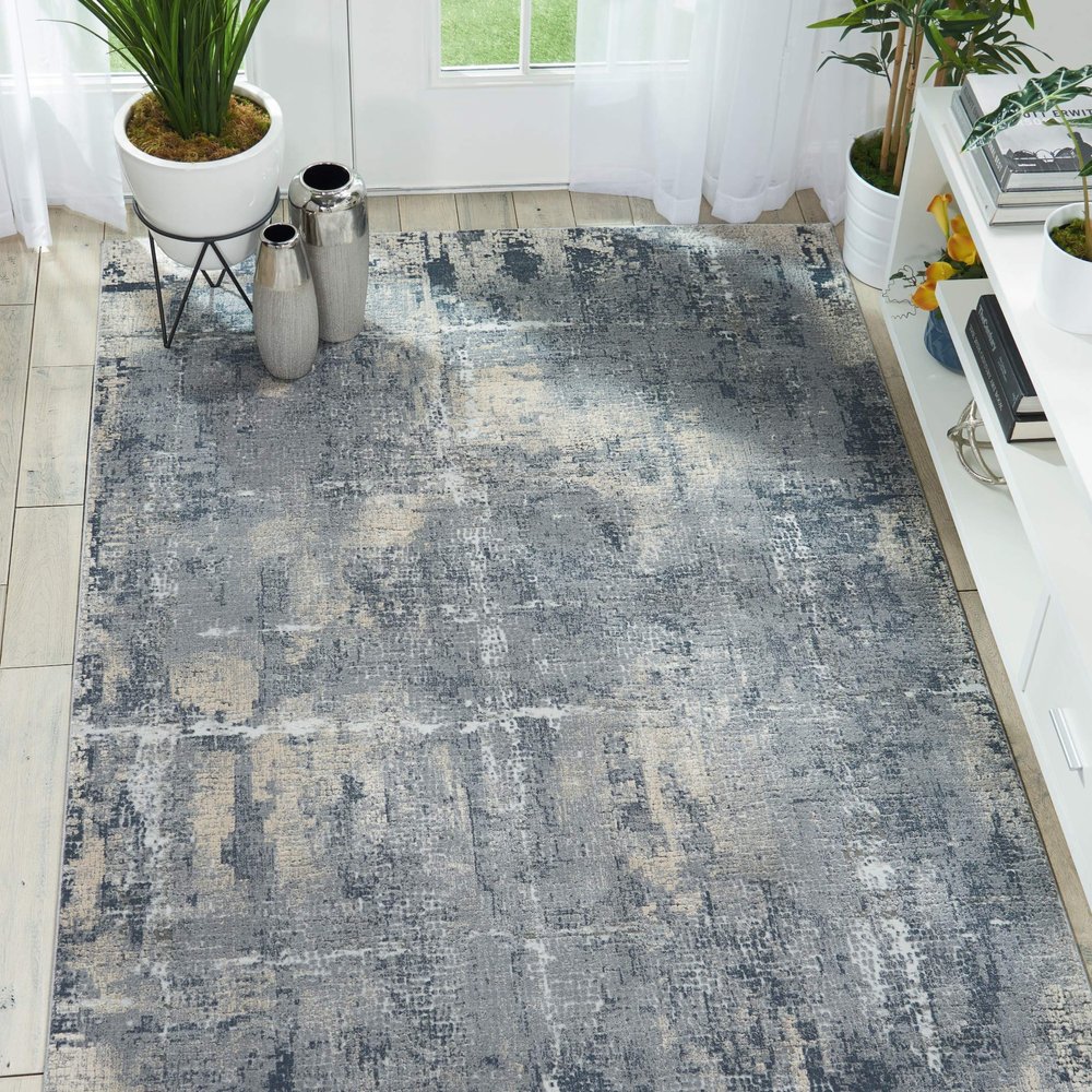 Nourison Rustic Textures Rustic Grey/Beige 7'10" x 10'6" Area -Rug, Easy -Cleaning, Non Shedding, Bed Room, Living Room, Dining Room, Kitchen (8x11)