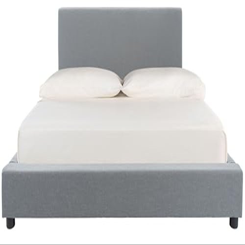Safavieh Home Carter Contemporary Grey Linen Bed, Queen