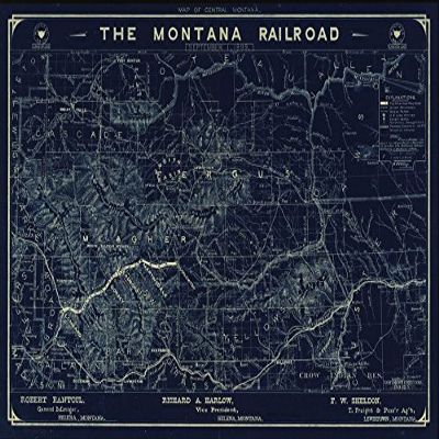 16" x 24" 1898 Map of Central Montana The Montana Railroad September 1st