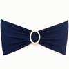 SINSSOWL 50 Pack Stretch Spandex Navy Blue Chair Sashes for Wedding Elastic Chairs Bows Bands with Slider Buckles Fitting Party Banquet Restaurant Events Baby Shower Decorations view 1