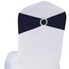 SINSSOWL 50 Pack Stretch Spandex Navy Blue Chair Sashes for Wedding Elastic Chairs Bows Bands with Slider Buckles Fitting Party Banquet Restaurant Events Baby Shower Decorations view 2