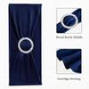 SINSSOWL 50 Pack Stretch Spandex Navy Blue Chair Sashes for Wedding Elastic Chairs Bows Bands with Slider Buckles Fitting Party Banquet Restaurant Events Baby Shower Decorations view 4