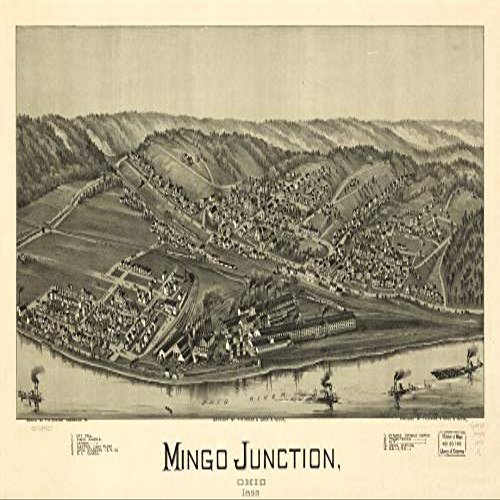 16" x 24" 1899 Map of Mingo Junction Ohio