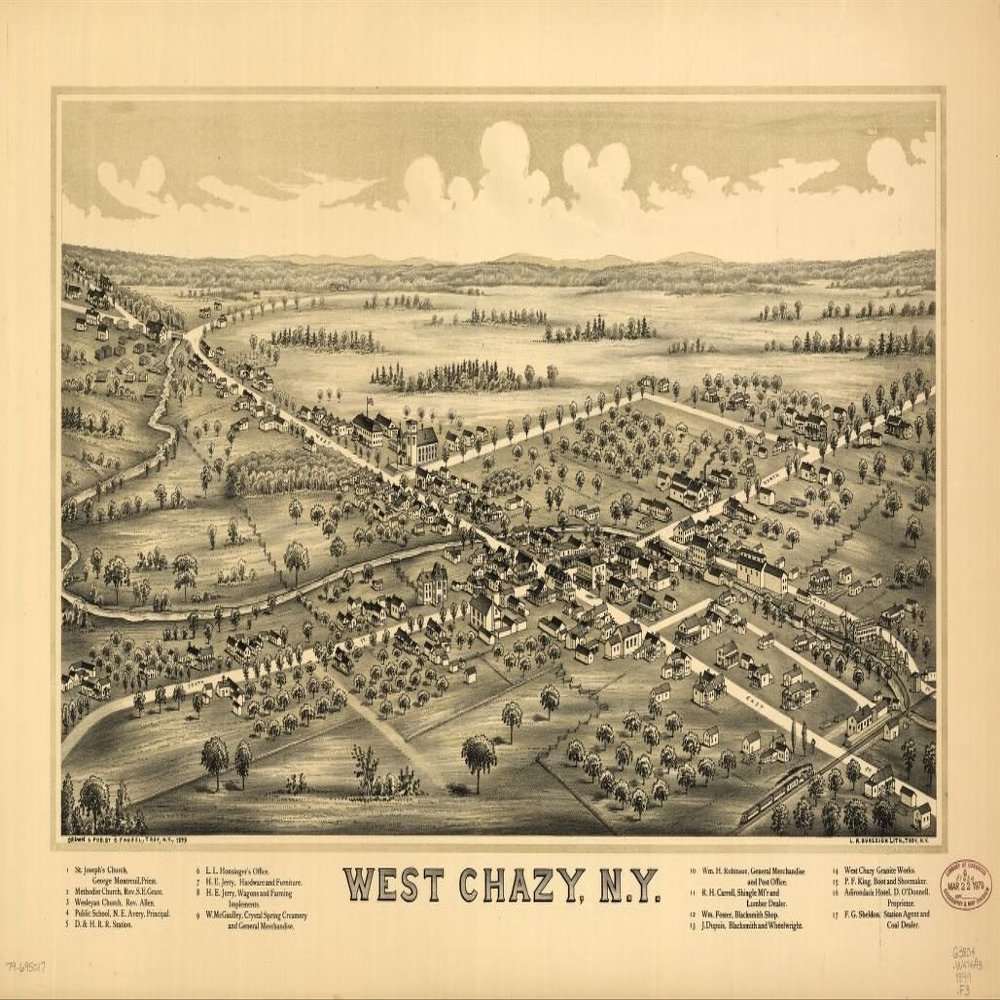 16" x 24" 1899 Map of West Chazy New York