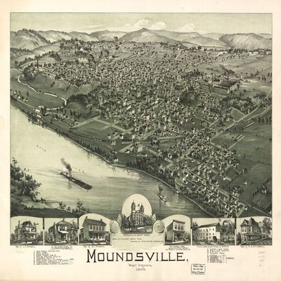 18" x 24" 1899 Map of Moundsville West Virginia