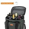 Freshore Insulated Wine Carrier 6 bottle Bag Tote Removable Padded Divider - Portable Travel Padded Cooler Carrying Canvas Case Adjustable Shoulder Strap - (Dark Green) view 3