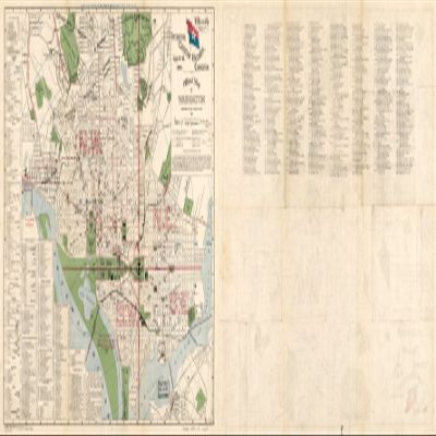 10" x 24" 1896 Official Map of Washington Fifteenth International Christian Endeavor Convention July 8-13