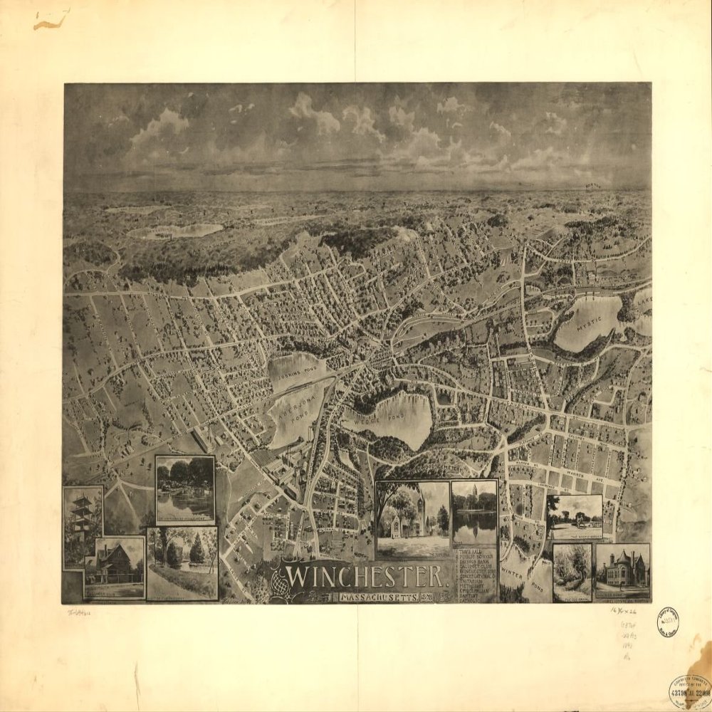 18" x 24" 1898 Map of Winchester Massachusetts