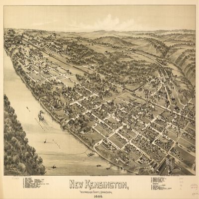 16" x 24" 1896 Map of New Kensington Westmoreland County Pennsylvania