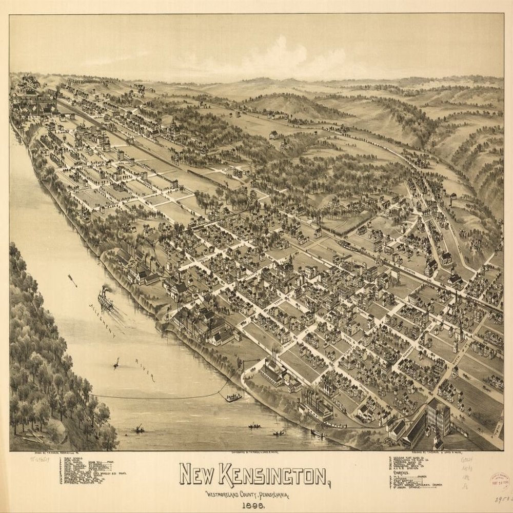 16" x 24" 1896 Map of New Kensington Westmoreland County Pennsylvania