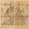 16" x 24" 1896 Post Route Map of The State of Virginia & West Virginia view 1