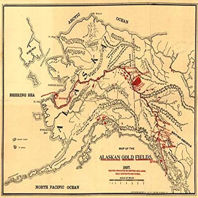 18" x 24" 1897 Map of The Alaskan Gold Fields
