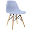 COZYBLOCK Mid-Century Modern Woven Fabric Upholstered Accent Side Dining Chair with Beech Wood Eiffel Legs Set of 2 (Denim Blue) view 3
